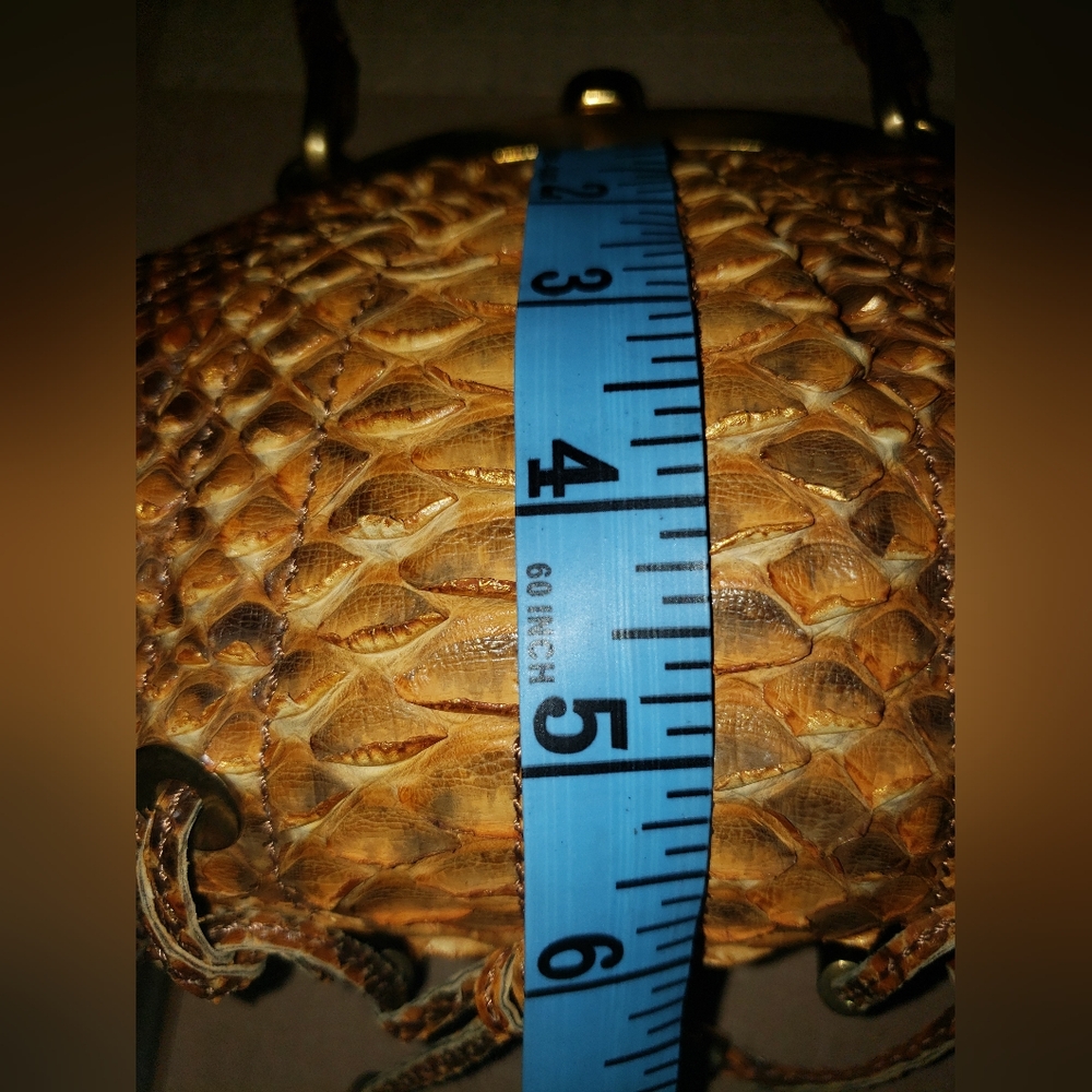 Super Rare Flawless. Donna Karan burnt orange python snakeskin mini bag - Picture 10 of 16